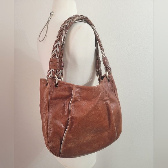 ELLIOTT LUCCA Brown Leather Hobo Bag with Metallic Details - Picture 15 of 15